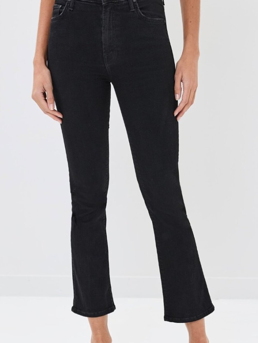 MOTHER The Insider Crop Black Jeans Size 25